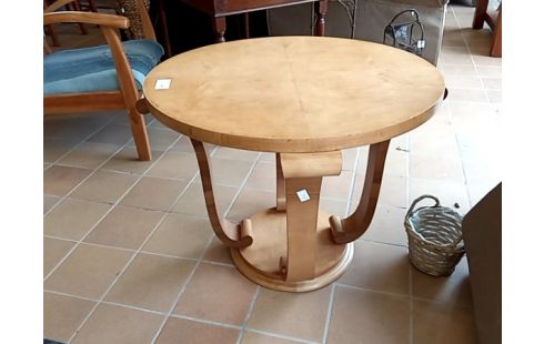 TABLE BASSE style art deco bois blond