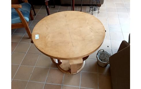 TABLE BASSE style art deco bois blond