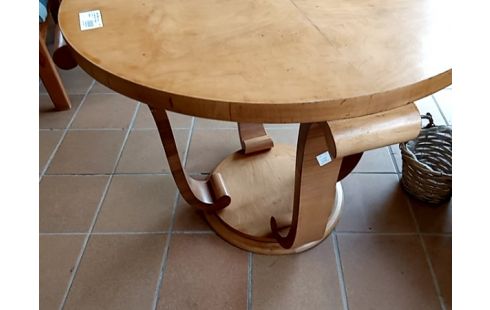 TABLE BASSE style art deco bois blond