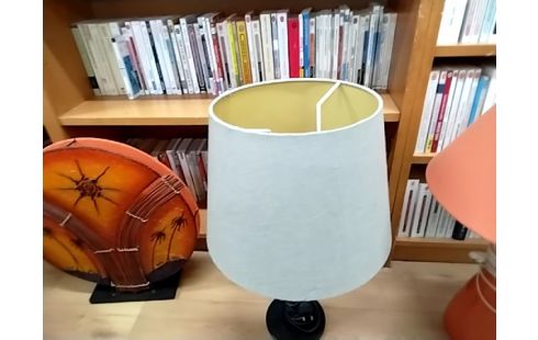 LAMPE PIED NOIR ABAT JOUR BEIGE