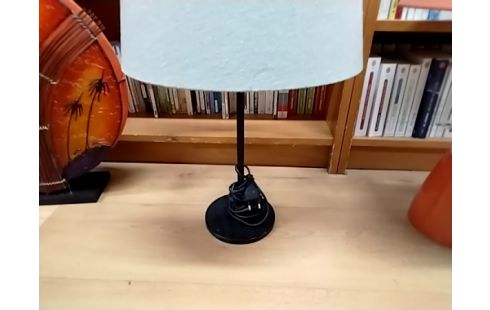 LAMPE PIED NOIR ABAT JOUR BEIGE