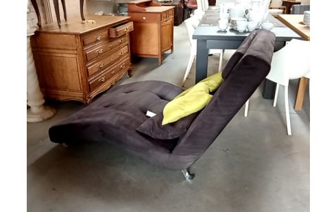 FAUTEUIL RELAX lounge brun avec coussin 2 places