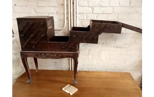 BOITE A COUTURE RETRO CHENE FONCE