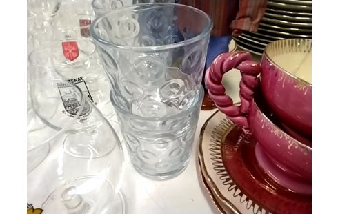 VERRES DÉCORATION RONDS LOT DE 4
