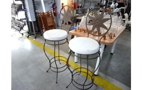 TABOURET DE BAR METALIQUE LA PAIRE