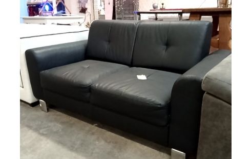 CANAPE SIMILI CUIR NOIR
