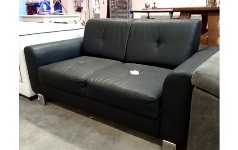 CANAPE SIMILI CUIR NOIR