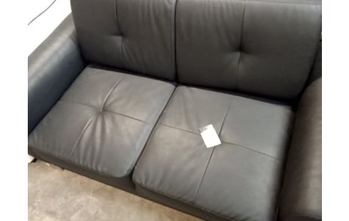 CANAPE SIMILI CUIR NOIR