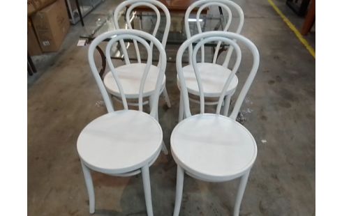 4 CHAISES BISTROT BLANC EN L'