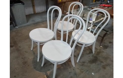 4 CHAISES BISTROT BLANC EN L'