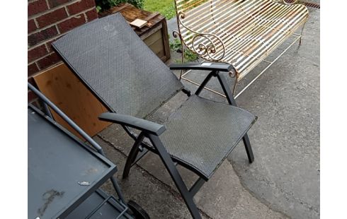 FAUTEUIL RELAX PLIANT GRIS DE JARDIN