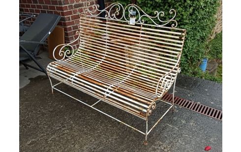 BANC DE JARDIN MÉTAL VIEILLI
