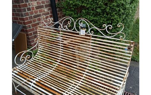 BANC DE JARDIN MÉTAL VIEILLI