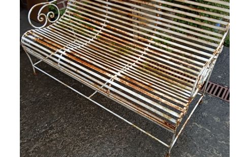 BANC DE JARDIN MÉTAL VIEILLI