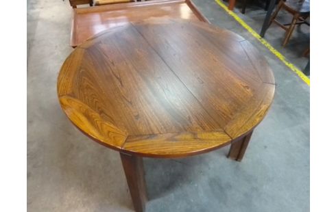 TABLE RONDE BOIS MASSIF 1 ALLONGE DE FINITION