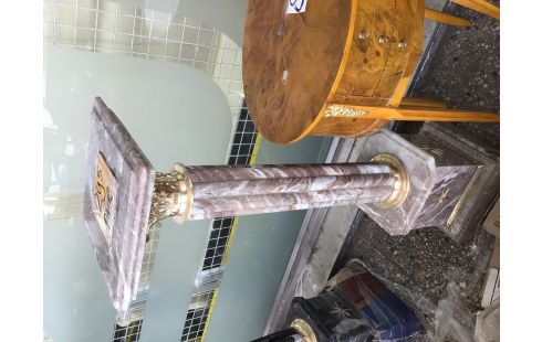 COLONNE BAROQUE MARBRE BRUN BLANC LA PAIRE