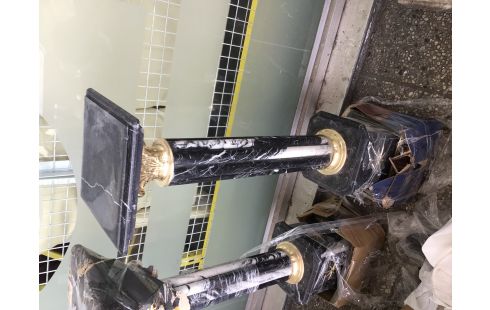 COLONNE BAROQUE MARBRE NOIR BLANC LA PAIRE