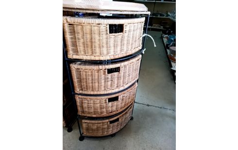 ETAGERE ANGLE OSIER FER