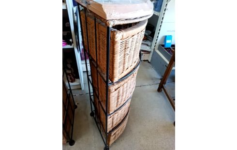 ETAGERE ANGLE OSIER FER