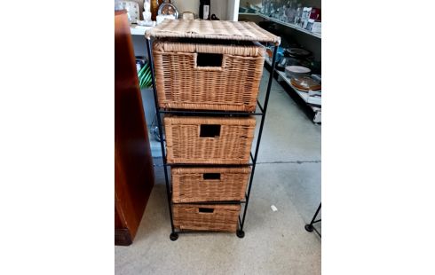 ETAGERE DE RANGEMENT OSIER METAL