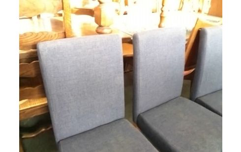 LOT DE 4 CHAISES TISSU GRIS (QLQS TACHES)