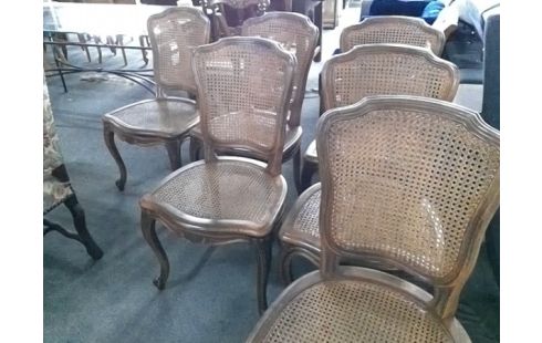 LOT DE 6 CHAISES CANNEES STYLE LOUIS XV