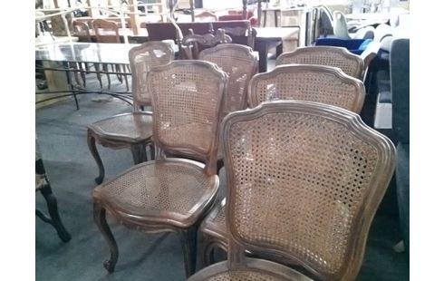 LOT DE 6 CHAISES CANNEES STYLE LOUIS XV