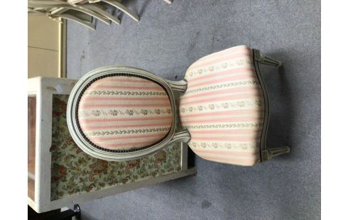 CHAISE MÉDAILLON TISSU ROSE