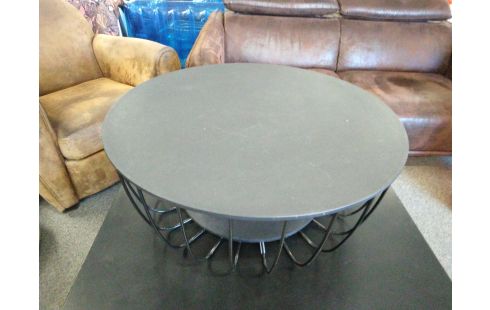 TABLE BASSE RONDE NOIRE