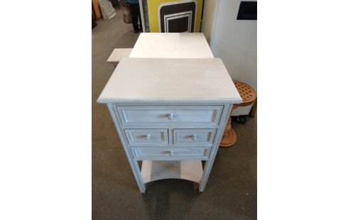 MEUBLE PATINE GRISE 4 TIROIRS