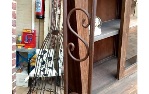 MIROIR BISEAUTE SUR PIED FER FORGE DEFAUT