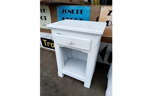 CHEVET 1 TIROIR PEINT BLANC