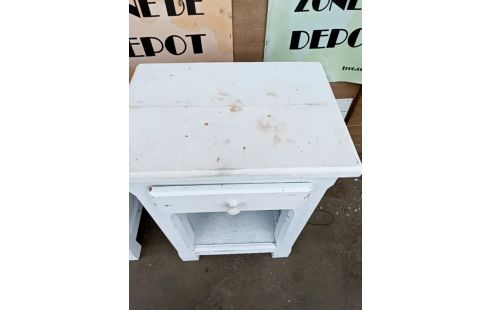 CHEVET 1 TIROIR PEINT BLANC