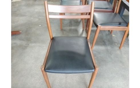 6 CHAISES VINTAGE TECK GEFFEF