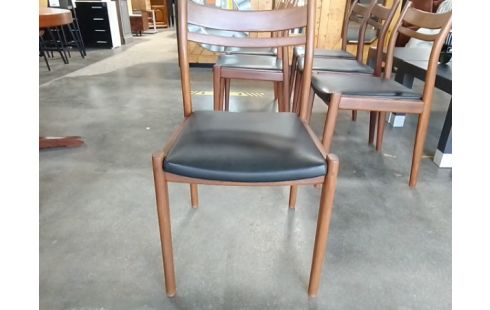 6 CHAISES VINTAGE TECK GEFFEF