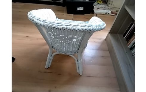 FAUTEUIL ENFANT Rotin blanc
