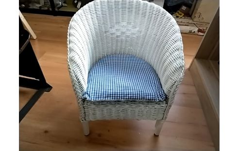 FAUTEUIL ENFANT Rotin blanc