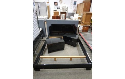 LIT 2 CHEVETS KYOTO LAQUÉ NOIR