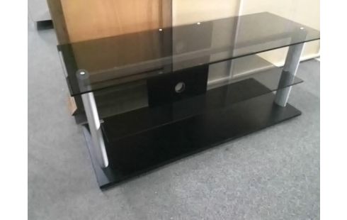 MEUBLE TV VERRE NOIR