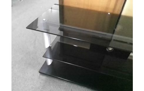 MEUBLE TV VERRE NOIR