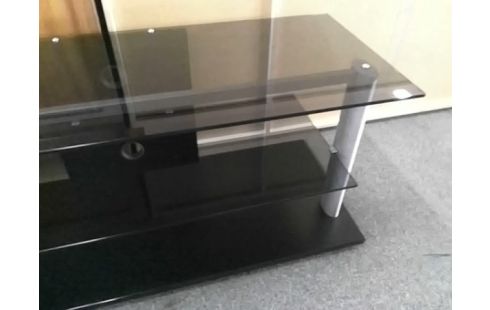 MEUBLE TV VERRE NOIR