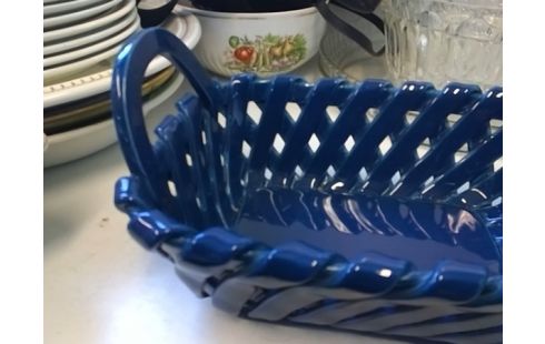 PANIER PORCELAINE BLEU