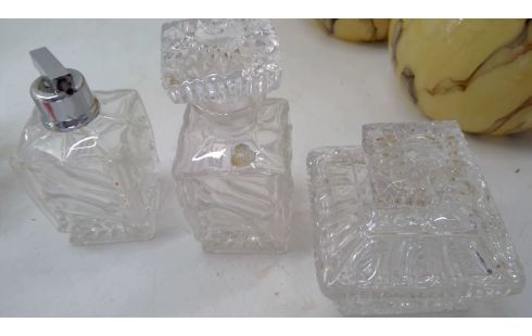 PARFUMFLACONS 3STUKS BLEIKRISTAL