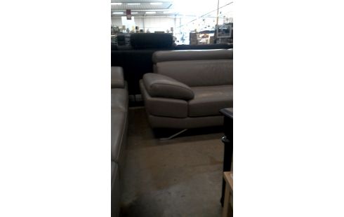 WOHNZIMMER LEDER GRAU