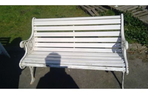 TUINBANK ANTIEK HOUT/WIT