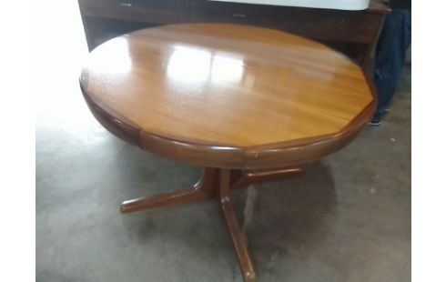 TABLE RONDE BAUMANN BOIS MASSIF 2 ALLONGES