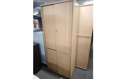 ARMOIRE DE BUREAU TEINTE CLAIRE 4 PORTES 80 CM