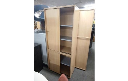 ARMOIRE DE BUREAU TEINTE CLAIRE 4 PORTES 80 CM