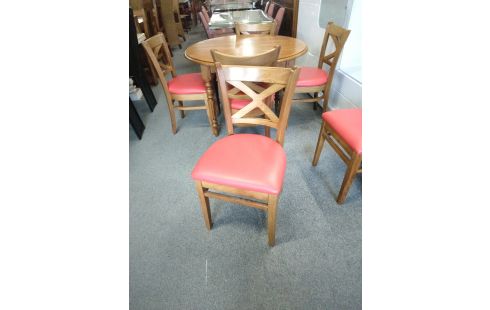 6 CHAISES LEPAGE SIMILI ROUGE