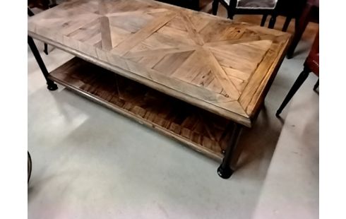 TABLE BASSE BOIS ACIER FAÇON INDUS